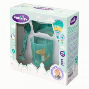 Набор тарелка на присоске 400мл, кружка 200мл, стол.приборы на присоске зеленый 431332209 Бытпласт