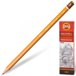 Карандаш ч/гр KOH-I-NOOR 1500, 1шт., 5B, без резинки, корпус желтый, заточ. 180480