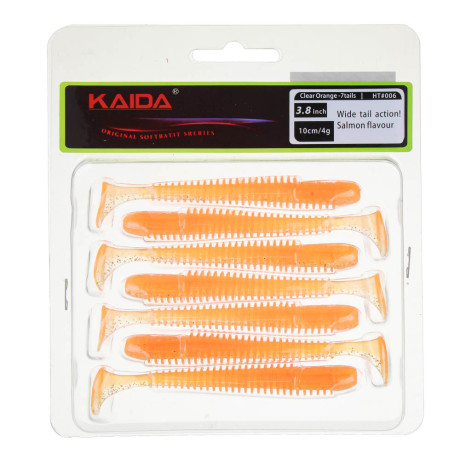 KAIDA Приманка силиконовая ТВИСТЕР 3,8", 10см, 4гр, HT006, 7шт