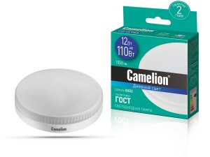 Camelion GX53 св/д 12W(1050lm 120°) 6500K 6K матовая 26x74 LED12-GX53/865/GX53