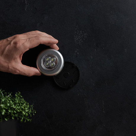 FORZA Светильник точечный нажимной, 6,5см, 3xААА, 4 LED, пластик