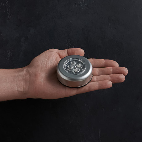 FORZA Светильник точечный нажимной, 6,5см, 3xААА, 4 LED, пластик