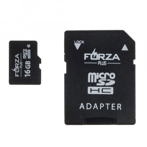 FORZA Карта с адаптером, Micro SD, 16Гб, 10класс