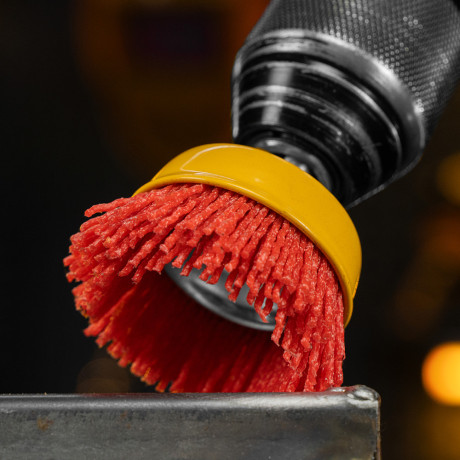 Щетка для дрели, 65 мм, Чашка, со шпилькой, нейлоновая щетина Denzel