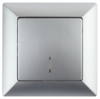 ЭРА Intro Solo выкл. 1 кл.(инд.) 10А, алюминий 4-102-03 53561