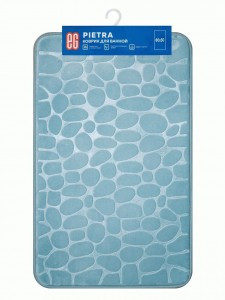 Коврик для ванной  50x80см Pietra серый(фланель+п/у пена с эф памяти),19184/ Еврогарант