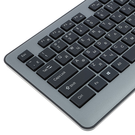 BY Набор беспроводной клавиатура и мышь, 104 кл.,6D бесш. клик,"copy-paste",1200DPI,ААА, серебристый