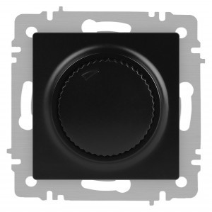 ЭРА Intro Accent мех. диммер СУ (поворотный) 600Вт 230В, антрацит 6-401-05