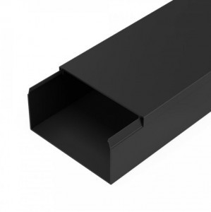 Промрукав Кабель-канал черный 2-й замок в п/э 80х40 мм (12 м/уп) цена за 1м PR03.0219