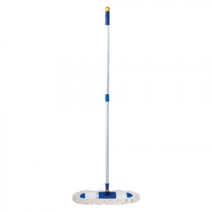 Швабра-рамка 40 см, алюм. телескоп. чер. 130 см (резьба 1,6 см) МОП хлопок, Лайма 601464