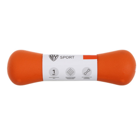 Гантель в форме кости 1кг (+- 100 гр) тм BY SPORT, металл, неопреновое покрытие