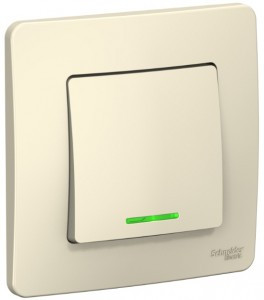 Systeme Electric BLANCA выкл.(перекл. проходной) СУ 1 кл. 10А молоч.(пл.осн., инд.) BLNVS010612(10!)