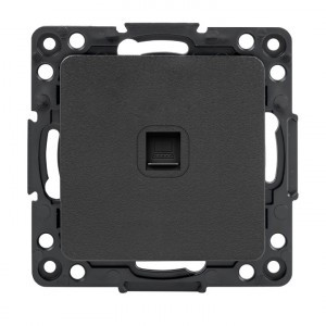 EKF Стокгольм мех. роз. СУ RJ-45 1 мест. черный автоклеммы (корпус PC) EZK01-035-10