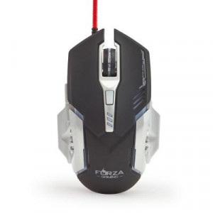 FORZA Компьютерная мышь проводная, 800-3200DPI, 6 кн., подсветка, провод 140см, игровая, 2 цвета