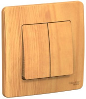 Systeme Electric BLANCA выкл. (перекл. проходной) СУ 2 кл. 10А ясень (пл.осн.) BLNVS106605 (10!)