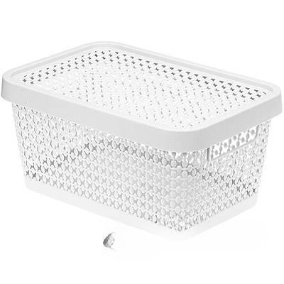 Коробка ПИРУЛА 4,5л. с крышкой белый М2348 (12)