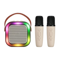 Колонка беспроводная BY Party караоке, 2 микрофона, 3Вт, 400мАч, BT5.3, USB, ВШГ 9x9x7см, белый