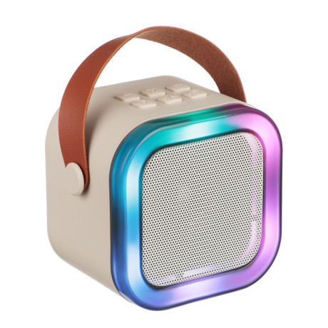 Колонка беспроводная BY Party караоке, 2 микрофона, 3Вт, 400мАч, BT5.3, USB, ВШГ 9x9x7см, белый