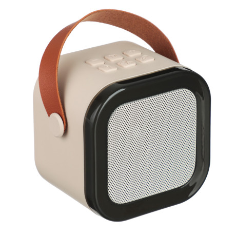 Колонка беспроводная BY Party караоке, 2 микрофона, 3Вт, 400мАч, BT5.3, USB, ВШГ 9x9x7см, белый