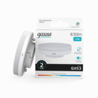 Gauss Elementary лампа GX53 11W(830lm) 4100K 4K 75x22 матовая, пластик/алюм. 83821