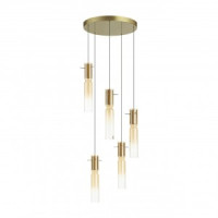 ODEON LIGHT 5058/25LA PENDANT ODL24 325 зол./янтарный/мет/стекло Люстра LED 5x5W 3000K SCROW 92