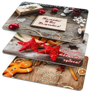 Доска разделочная "Christmas", 18*28см, стекло RG2-70 Мультидом