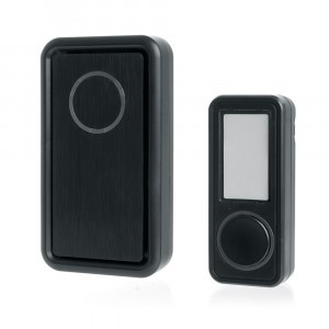 Feron звонок беспроводной IP20 18 мелодий, черный 123x70x23 (кнопка IP44, 38x22x92) E-379 41436