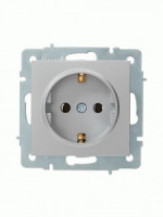 Lezard VESNA мех. роз. земля СУ 1 мест. 16А матовое серебро (Керамика) (корп. ABS)  742-4388-122