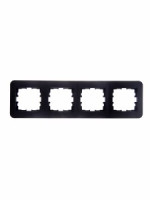 Lezard KARINA LIFE рамка 4 мест. (горизонт.) б/вст чёрн. бархат (ABS) 708-4200-149