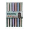 Ежик в Тумане Набор маркеров-выделителей 2-стор, 6 цв. "пастель" након.скош.3мм/круг 1мм, пласт.бокс