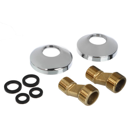 RAIN Смеситель для ванны Нефрит, круглый излив 40см, керам. кран-буксы 1/2, душ. набор, латунь, хром