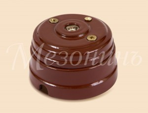 МЕЗОНИНЪ роз. ОУ 1 мест. ТВ, оконечная (SAT) с рамкой (D70x45), коричнеый фарфор GE70321-04