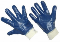 Перчатки х/б с нитрил. покр. Люкс, 78 г, 25-26 см, 12пар/уп (цена за пару) синие 09-0236