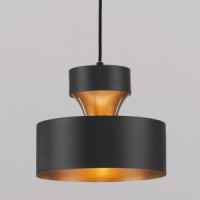 EUROSVET св-к подвесной 1x40W E27 250x210x1780 черный/черный золото Ultra 50171/1