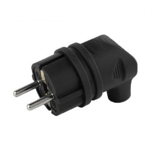 AY-KA (АЙКА) вилка угловая каучук 2P+PE 1х16А 220-24V IP44 (Турция) 5511200