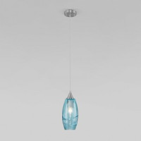 Eurosvet св-к подвесной  Е27 1x40 Вт 120х120х1400 металл голубой/хром Lotus 50222/1 a058969