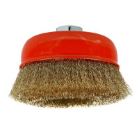 ЕРМАК Щетка чашечная для УШМ, витая латунированная стальная проволока 0,3мм, 125ммхМ14