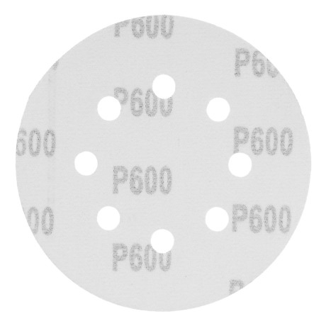Круг абразивный на ворсовой подложке под "липучку", перфорированный, P 600, 125 мм, 5 шт Matrix