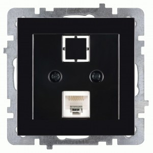 Nilson TOURAN-ALEGRA-THOR мех. роз. комп. 1 мест. СУ (RJ45 CAT6), черный глянец 24220445)