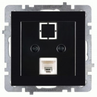 Nilson TOURAN-ALEGRA-THOR мех. роз. комп. 1 мест. СУ (RJ45 CAT6), черный глянец 24220445)