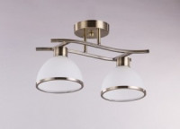 LEEK Люстра под патрон 2х60W E27 520х180х220 белое стекло хром метал GR055.07.02