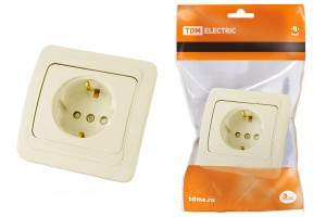 TDM Валдай роз. СУ 1 мест. 16А сл. кость (земля, шторки) (10!) SQ1804-0124