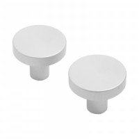 Ручка-кнопка мебельная Knob AP2401 W мат. бел. хром 2шт (цена за пару (25, 250) StahlBuro