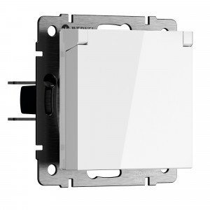 Werkel мех. роз. СУ 1 мест. 16A земля шторки крышка IP44 (белая) W1171201 a069588