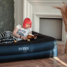 INTEX Матрас надувной с подголовником, высокий, флок Квин, 152х203х42см, встр.электронасос, 64124ND