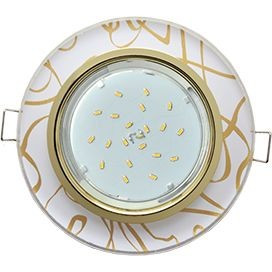 Ecola GX53 H4 5310 св-к Стекло Круг золото-золото на белом 38x126 FG53RNECH (10!)