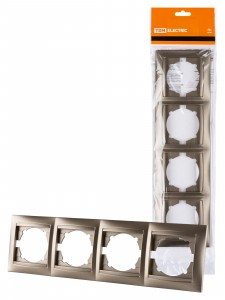 TDM Лама рамка 4 мест. горизонтальная бронза SQ1815-0732