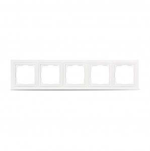 Smartbuy Нептун Рамка 5-местная пластик белая  (SBE-05w-Plastic-FR-5)