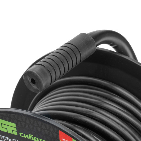 Удлинитель силовой 25 м, 16А, тип УХз16, ПВС, на кабельной катушке, 4 розетки, Сибртех