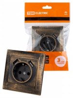 TDM Лама роз. СУ 1 мест. 16А (земля) + 2 USB 2,1А 5В старинная бронза SQ1815-0772